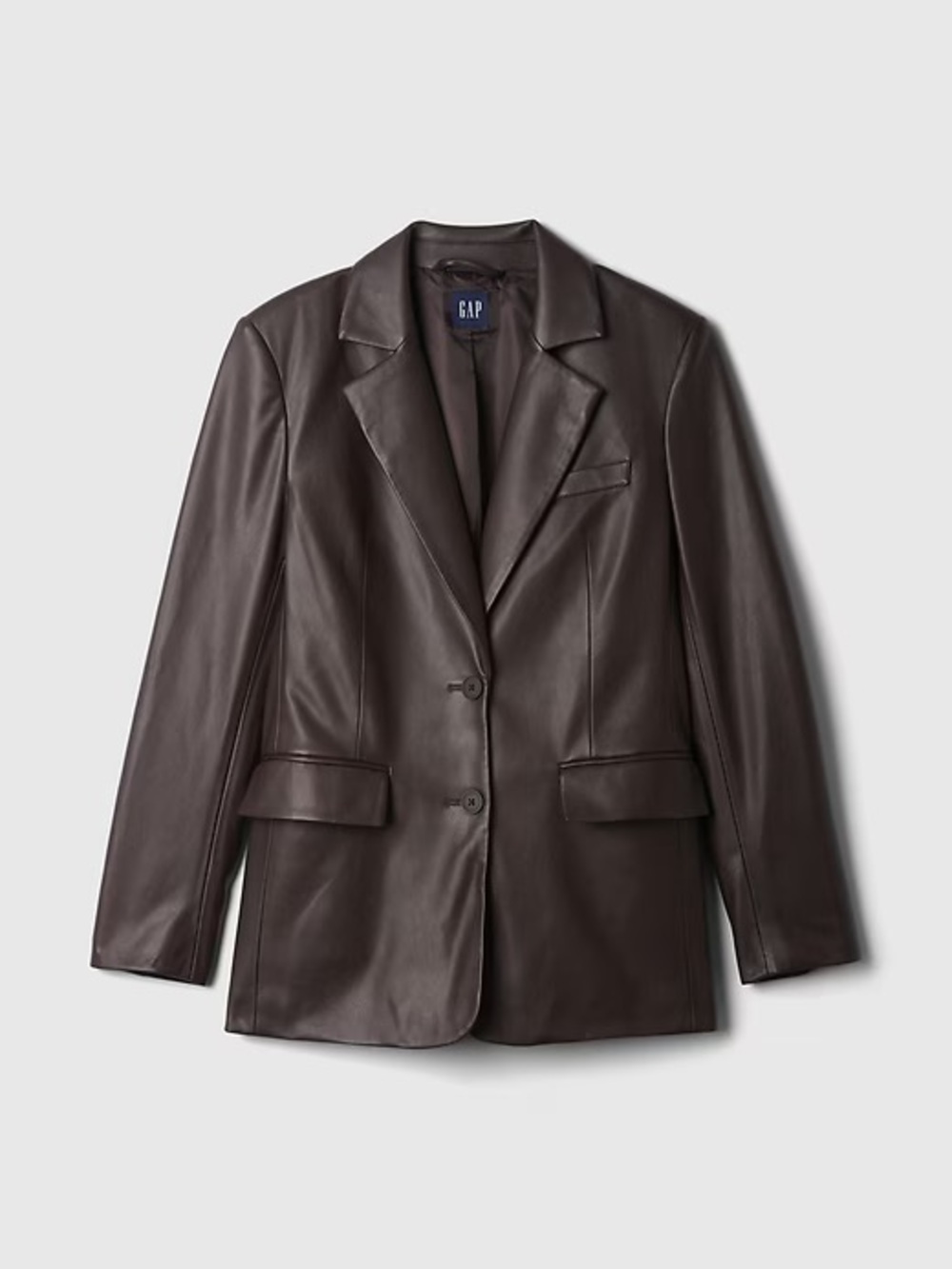 GAP Chocolate Brown Faux Leather Blazer